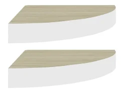Prateleira*vidaxl Prateleiras canto parede 2 pcs 35x35x3,8 cm MDF carvalho/branco Castanho