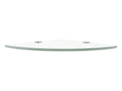 Prateleira| Prateleiras canto 2pcs suportes cromados 35x35cm vidro transp. PT119970 Transparente