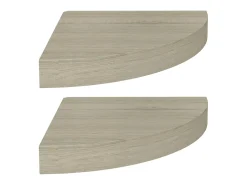 Prateleiras canto suspensas 2 pcs 25x25x3,8cm MDF cor carvalho PT438699^ Prateleira