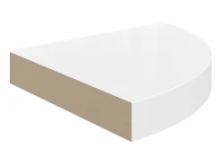 Prateleira| Prateleiras canto suspensas 2 pcs 25x25x3,8cm MDF brilh. PT357106 Branco