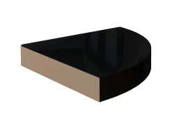 Prateleiras canto suspensas 2 pcs 25x25x3,8cm MDF brilh. PT472688^ Prateleira