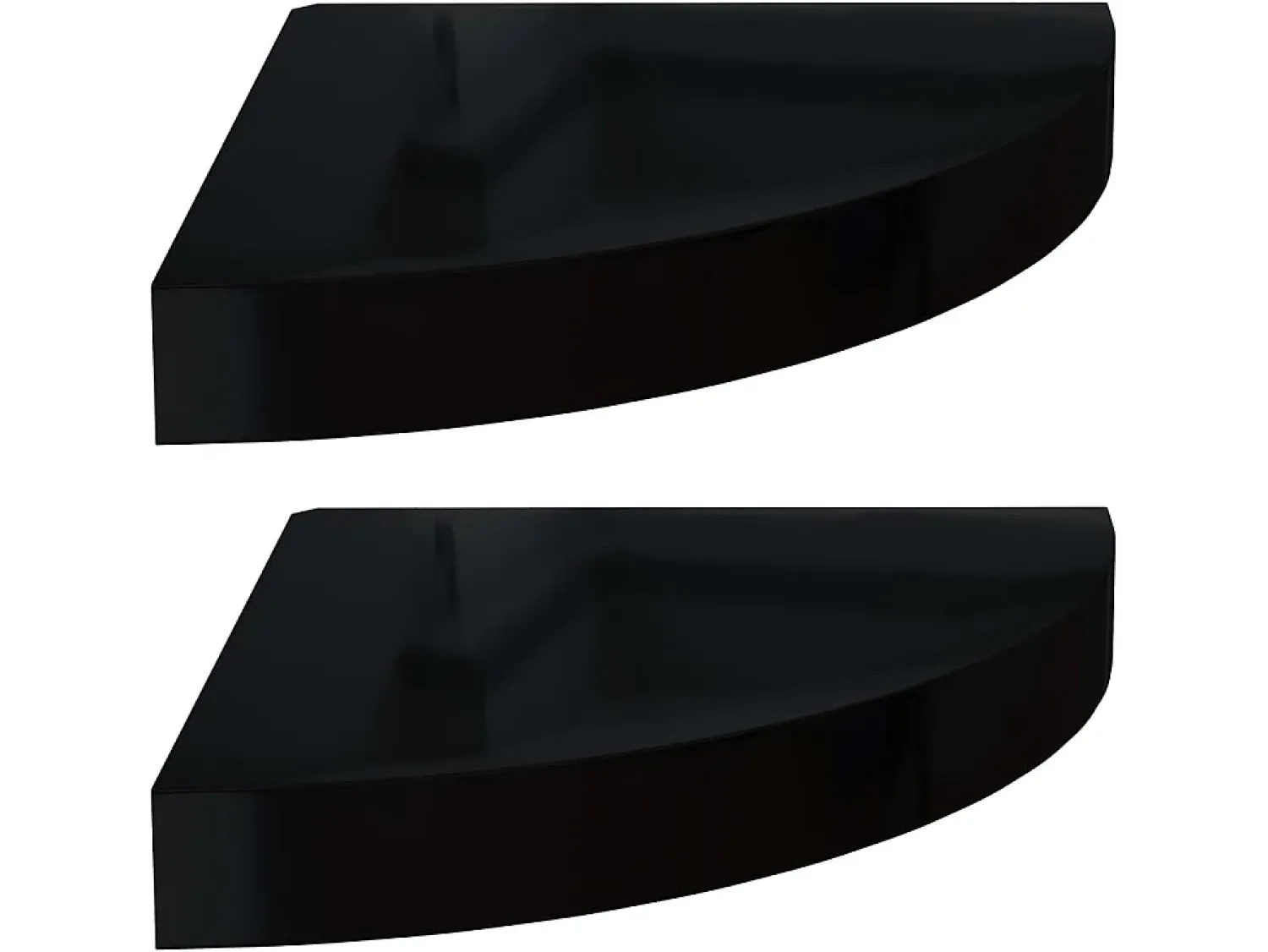 Prateleiras canto suspensas 2 pcs 25x25x3,8cm MDF brilh. PT472688^ Prateleira