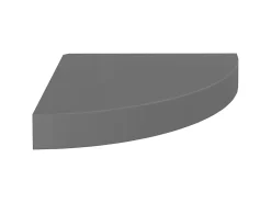 Prateleiras canto suspensas 4 pcs 25x25x3,8cm MDF cinza brilh. PT176417^ Prateleira