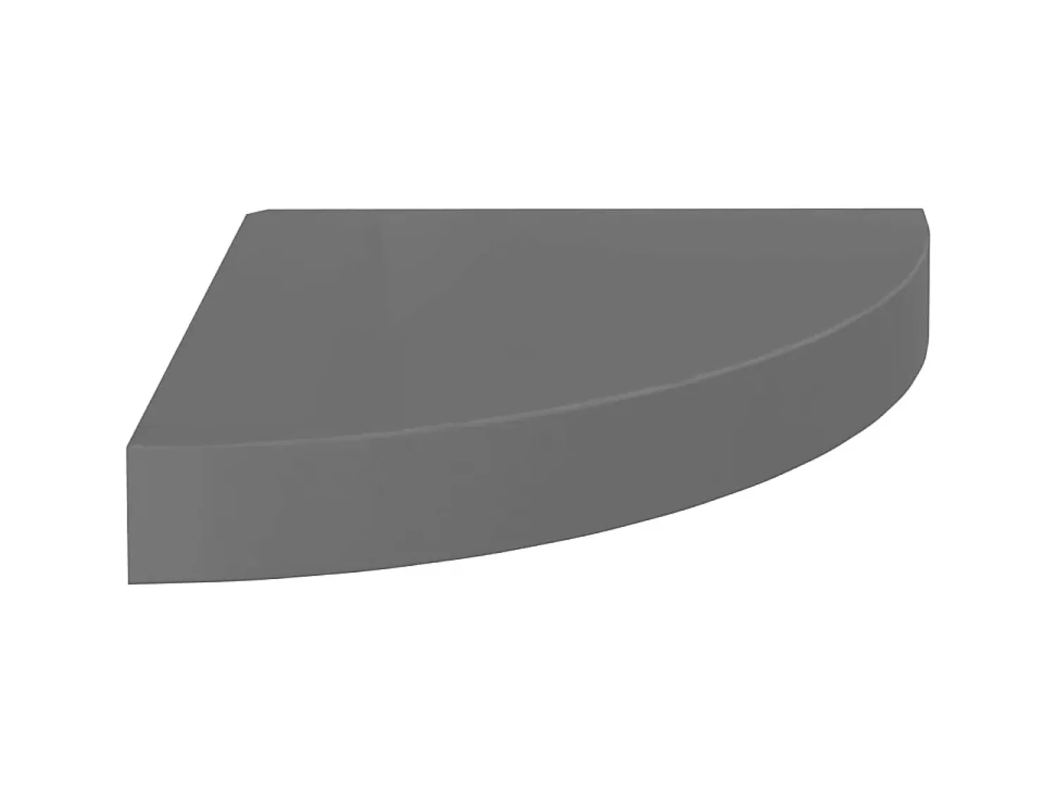 Prateleiras canto suspensas 4 pcs 25x25x3,8cm MDF cinza brilh. PT176417^ Prateleira