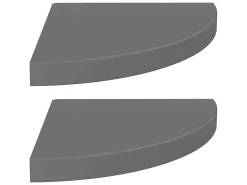 Prateleira| Prateleiras canto suspensas 2 pcs 35x35x3,8cm MDF cinza brilh. PT581784 Cinzento
