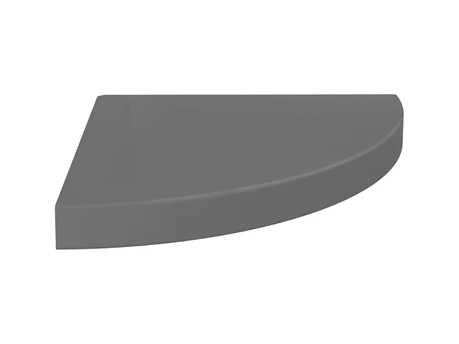 Prateleira| Prateleiras canto suspensas 2 pcs 35x35x3,8cm MDF cinza brilh. PT581784 Cinzento