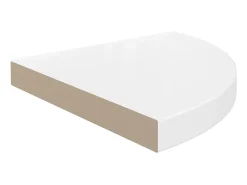 Best Prateleiras canto suspensas 4 pcs 35x35x3,8cm MDF brilh. PT798616 Branco