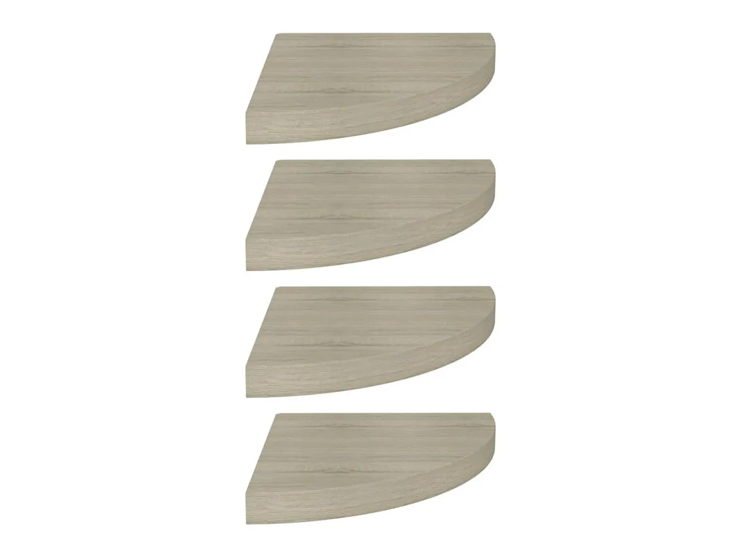 Prateleira* Prateleiras canto suspensas 4 pcs 35x35x3,8cm MDF cor carvalho PT949037 Castanho
