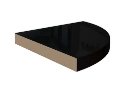 Prateleira* Prateleiras canto suspensas 4 pcs 35x35x3,8cm MDF brilh. PT644797 Preto