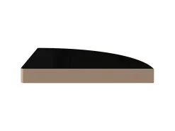 Prateleira* Prateleiras canto suspensas 4 pcs 35x35x3,8cm MDF brilh. PT644797 Preto