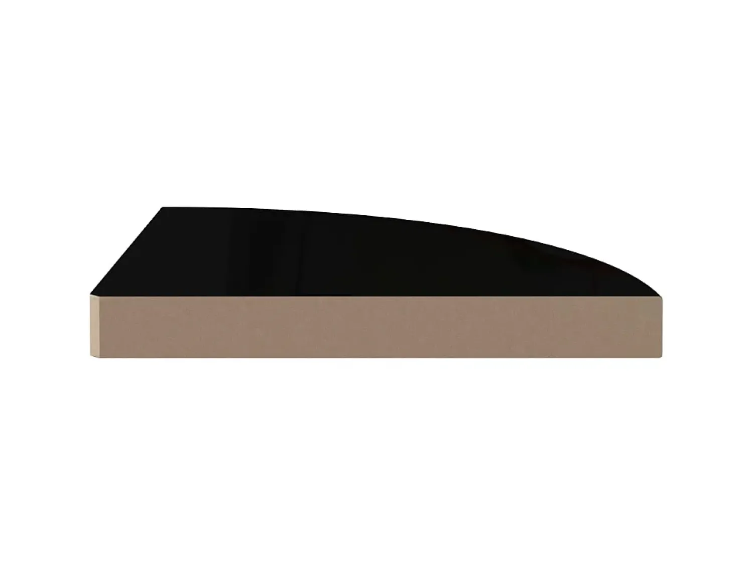 Prateleira* Prateleiras canto suspensas 4 pcs 35x35x3,8cm MDF brilh. PT644797 Preto