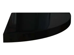 Prateleira* Prateleiras canto suspensas 4 pcs 35x35x3,8cm MDF brilh. PT644797 Preto