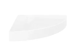 Prateleira* Prateleiras canto suspensas 4 pcs 25x25x3,8cm MDF brilh. PT960731 Branco