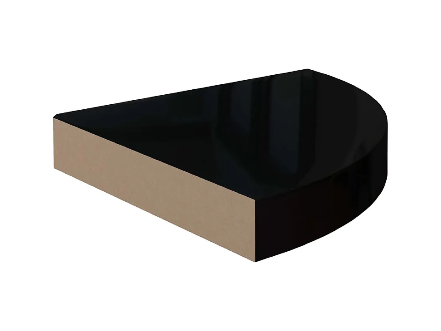 Prateleiras canto suspensas 4 pcs 25x25x3,8cm MDF brilh. PT482396^ Prateleira