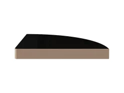 Prateleira* Prateleiras canto suspensas 2 pcs 35x35x3,8cm MDF brilh. PT321928 Preto
