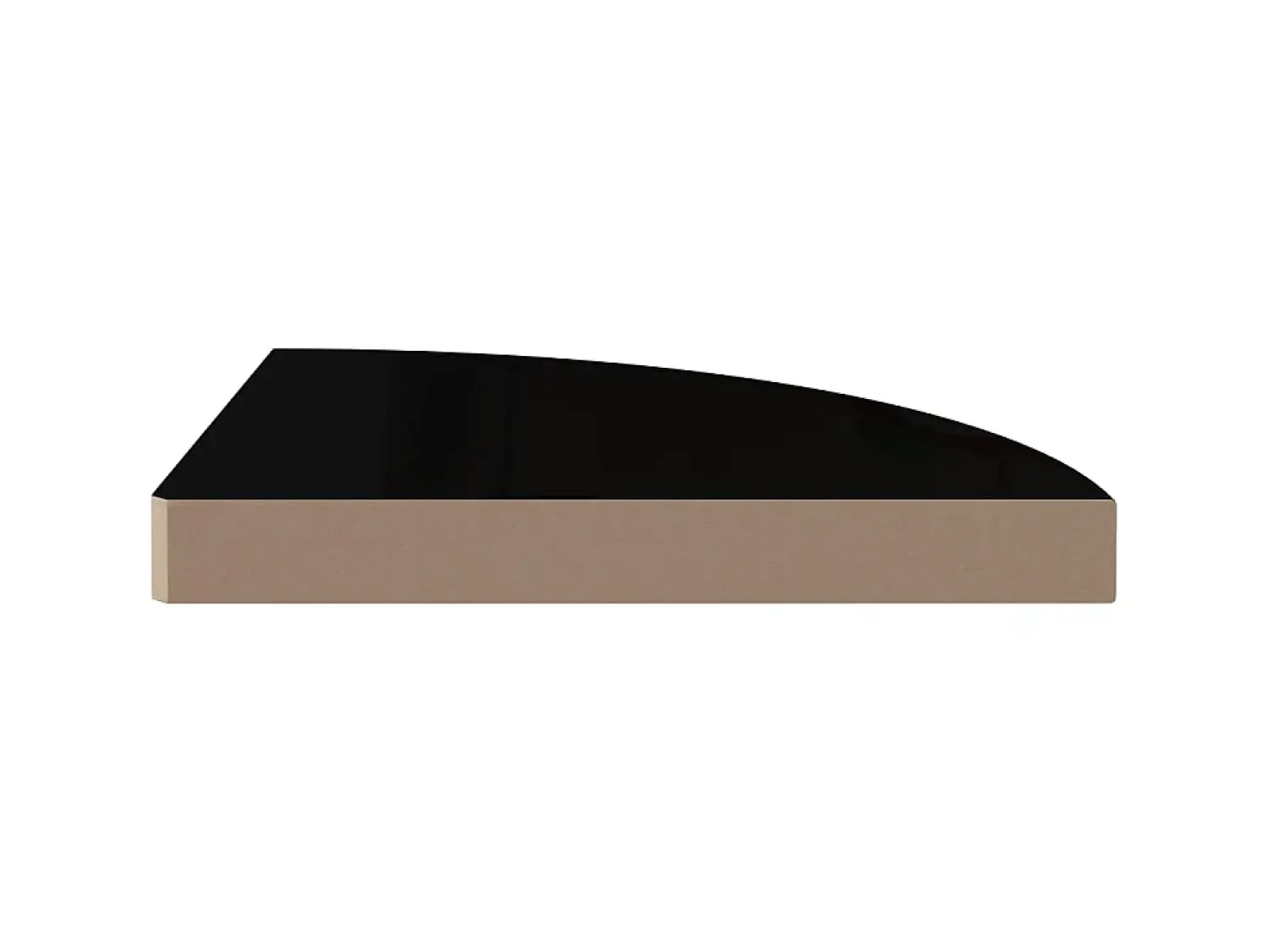 Prateleira* Prateleiras canto suspensas 2 pcs 35x35x3,8cm MDF brilh. PT321928 Preto