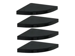 Prateleira*vidaxl Prateleiras canto suspensas 4 pcs 35x35x3,8cm MDF brilh. Preto