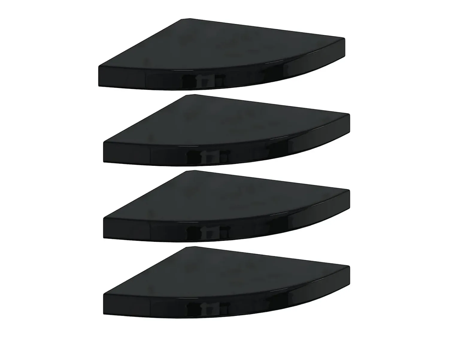 Prateleira*vidaxl Prateleiras canto suspensas 4 pcs 35x35x3,8cm MDF brilh. Preto