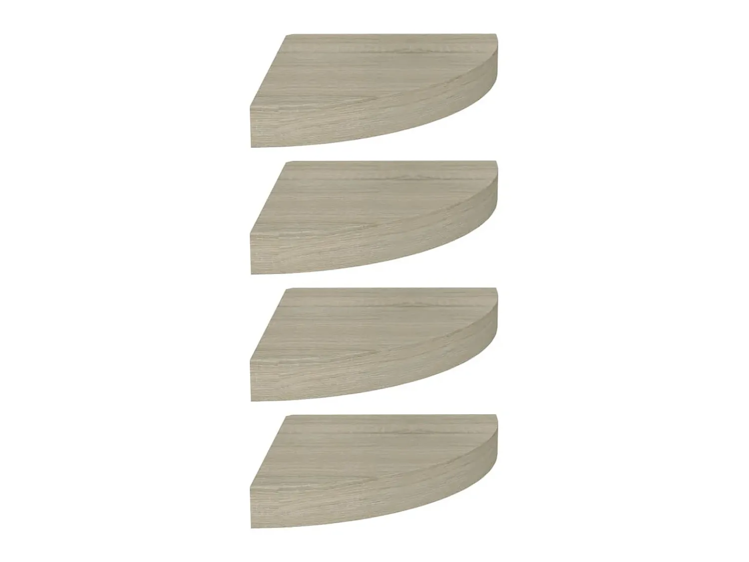 Prateleira| Prateleiras canto suspensas 4 pcs 25x25x3,8cm MDF cor carvalho PT322229 Castanho
