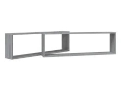 Prateleira* Prateleiras cubo 2 pcs 100x15x30 cm deriv. madeira cinza sonoma PT109513 Cinzento