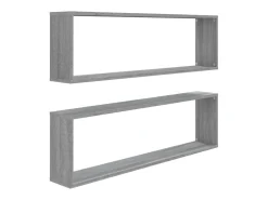 Prateleira* Prateleiras cubo 2 pcs 100x15x30 cm deriv. madeira cinza sonoma PT109513 Cinzento