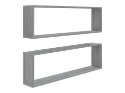 Online vidaxl Prateleiras cubo 2 pcs 100x15x30 cm deriv. madeira cinza sonoma Cinzento