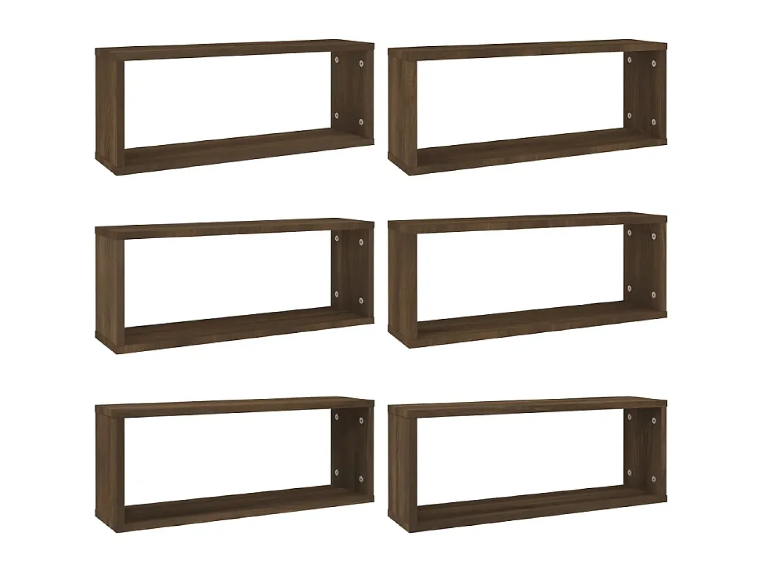 Prateleira| Prateleiras cubo parede 6 pcs deriv. madeira carvalho PT285795 Castanho