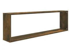 Prateleira* Prateleiras cubo 2pcs 100x15x30 deriv. madeira carvalho fumado PT638526 Castanho