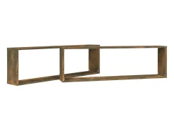 Prateleira* Prateleiras cubo 2pcs 100x15x30 deriv. madeira carvalho fumado PT638526 Castanho