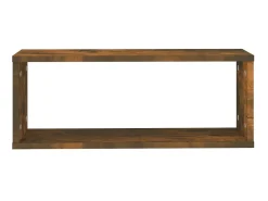 Prateleiras cubo 2pcs 60x15x23cm deriv. madeira carvalho fumado PT623595^ Prateleira