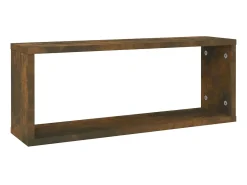 Prateleiras cubo 2pcs 60x15x23cm deriv. madeira carvalho fumado PT623595^ Prateleira