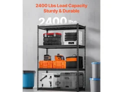 Prateleira* Prateleiras de Armazenamento SucceBuy Resistentes e Ajustáveis de 4 Níveis, 1088 kg, em Aço Carbono SPCC, para Cozinhas, Garagens Preto