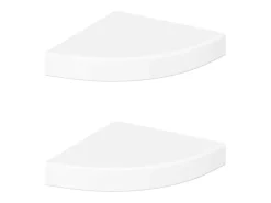 Prateleira|vidaxl Prateleiras de canto flutuantes 2 peças alto brilho 25x25x3,8 cm MDF Branco