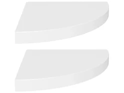 Prateleira* Prateleiras de canto suspensas 2 pcs 35x35x3,8 cm MDF PT699096 Branco