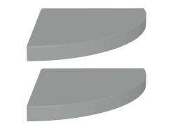 Prateleira* Prateleiras de canto suspensas 2 pcs 35x35x3,8 cm MDF cinza PT289902 Cinzento