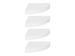 Online vidaxl Prateleiras de canto suspensas 4 pcs 25x25x3,8cm MDF Branco
