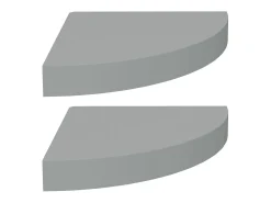 Hot Prateleiras de canto suspensas 2 pcs 25x25x3,8cm MDF cinza PT390462 Cinzento