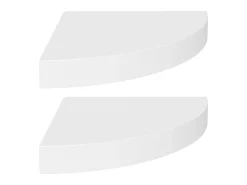 Prateleiras de canto suspensas 2 pcs 25x25x3,8cm MDF PT212198 Branco