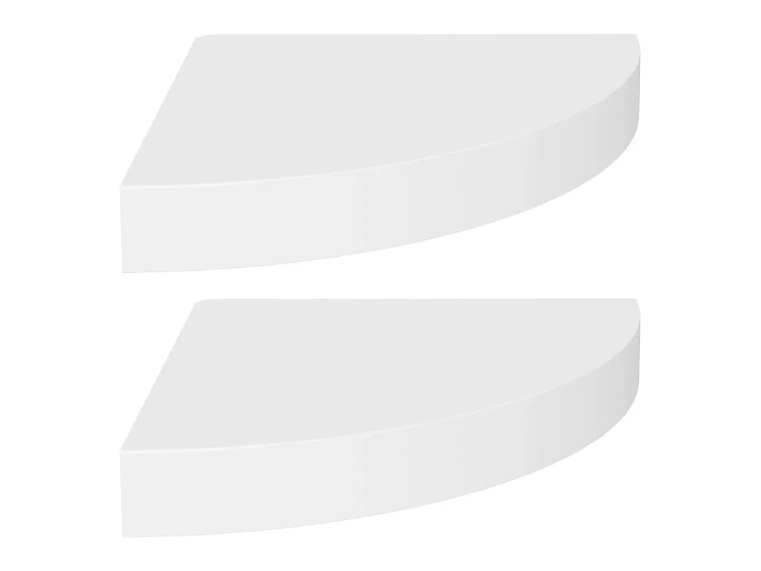 Prateleiras de canto suspensas 2 pcs 25x25x3,8cm MDF PT212198 Branco