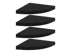 Sale vidaxl Prateleiras de canto suspensas 4 pcs 35x35x3,8cm MDF Preto