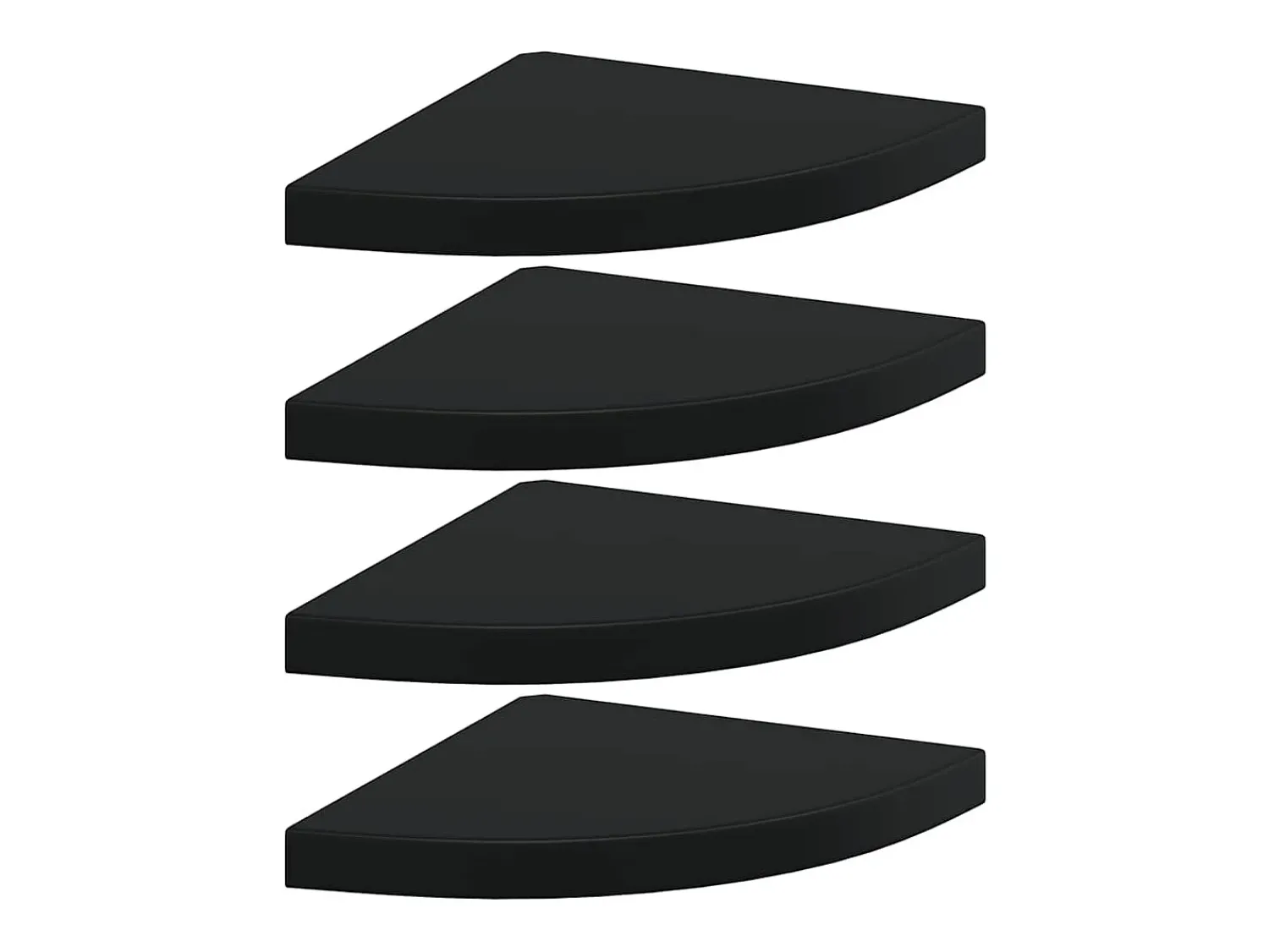 Sale vidaxl Prateleiras de canto suspensas 4 pcs 35x35x3,8cm MDF Preto