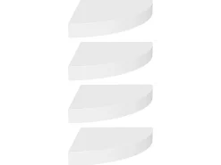 Prateleira| Prateleiras de canto suspensas 4 pcs 25x25x3,8cm MDF PT202515 Branco