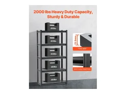 Prateleira* Prateleiras de Garagem em Metal SucceBuy Estantes de Garagem com 5 Níveis de 41 cm de Profundidade x 81 cm de Largura x 160 cm de Altura Preto
