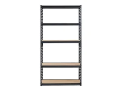 Prateleira| Prateleiras de Garagem em Metal SucceBuy Estantes de Arrumação - Estante de Garagem com 5 Níveis, 41 cm de Profundidade x 91 cm de Largura x 181 cm de Altura Preto