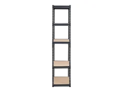 Prateleira| Prateleiras de Garagem em Metal SucceBuy Estantes de Arrumação - Estante de Garagem com 5 Níveis, 41 cm de Profundidade x 91 cm de Largura x 181 cm de Altura Preto