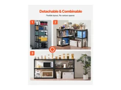 Prateleira| Prateleiras de Garagem em Metal SucceBuy Estantes de Arrumação - Estante de Garagem com 5 Níveis, 41 cm de Profundidade x 91 cm de Largura x 181 cm de Altura Preto