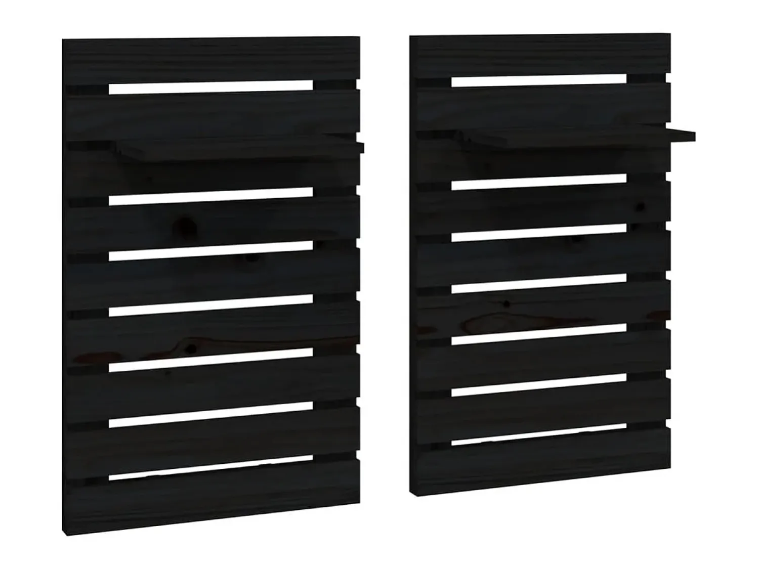 Clearance Prateleiras de montagem na parede 2 pcs pinho maciço PT433323 Preto