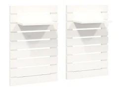 Prateleiras de montagem na parede 2 pcs pinho maciço PT448030 Branco