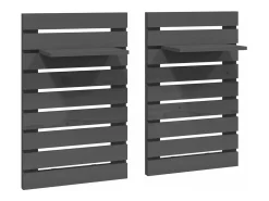 Prateleira| Prateleiras de montagem na parede 2 pcs pinho maciço cinza PT550823 Cinzento