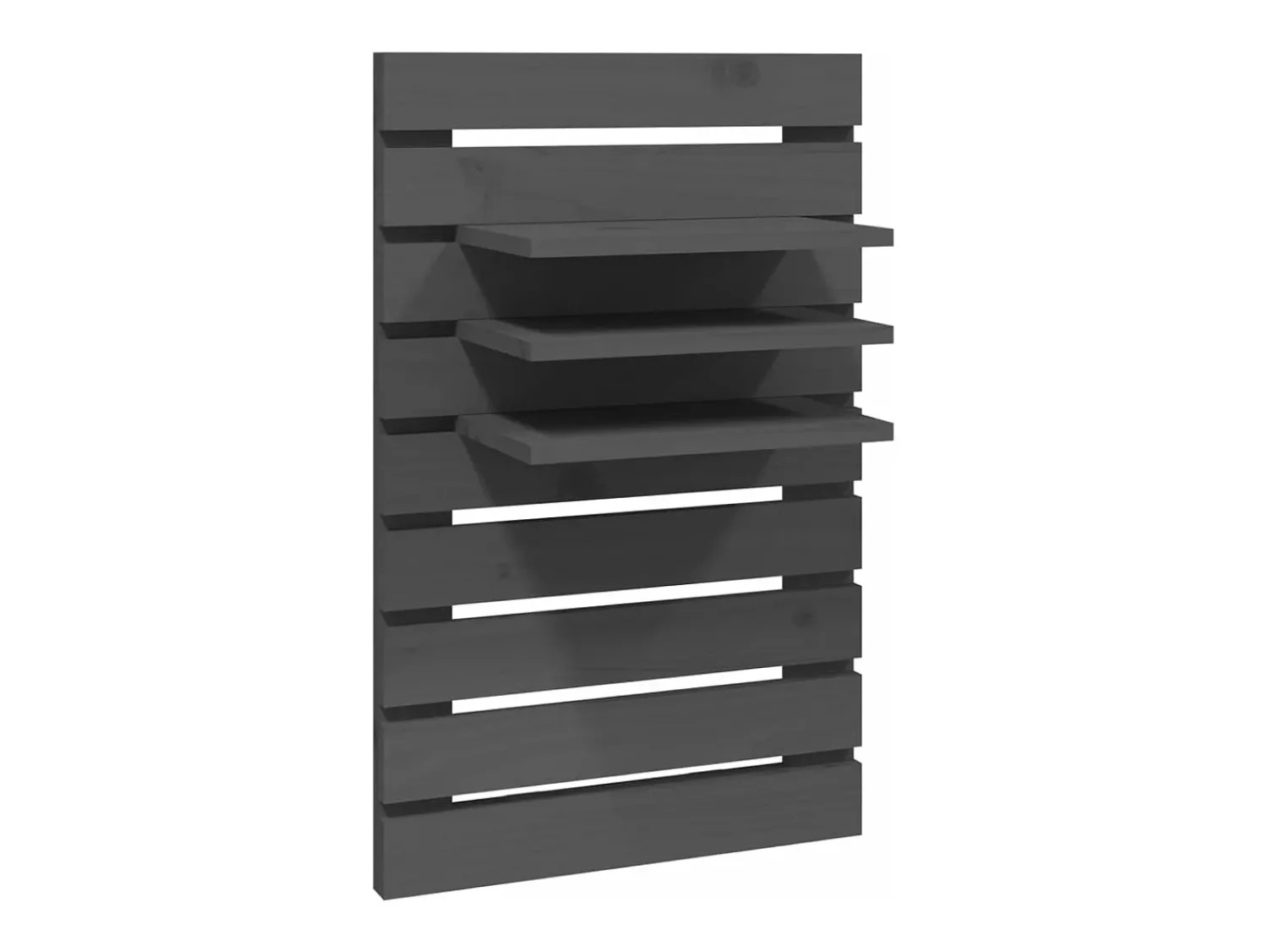 Prateleiras de montagem na parede 2 pcs pinho maciço cinza PT444694^ Prateleira